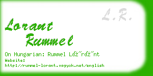 lorant rummel business card